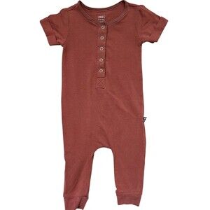 Rags to Raches 6-12M Romper Solid Terra Cotta Color